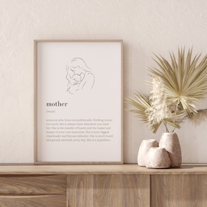 Mother Definition Print, Printable Art, Instant Download, Quote Print, Minimalist Print, Modern Art, Mother Gift, Wall Art, Mothers Day Gift