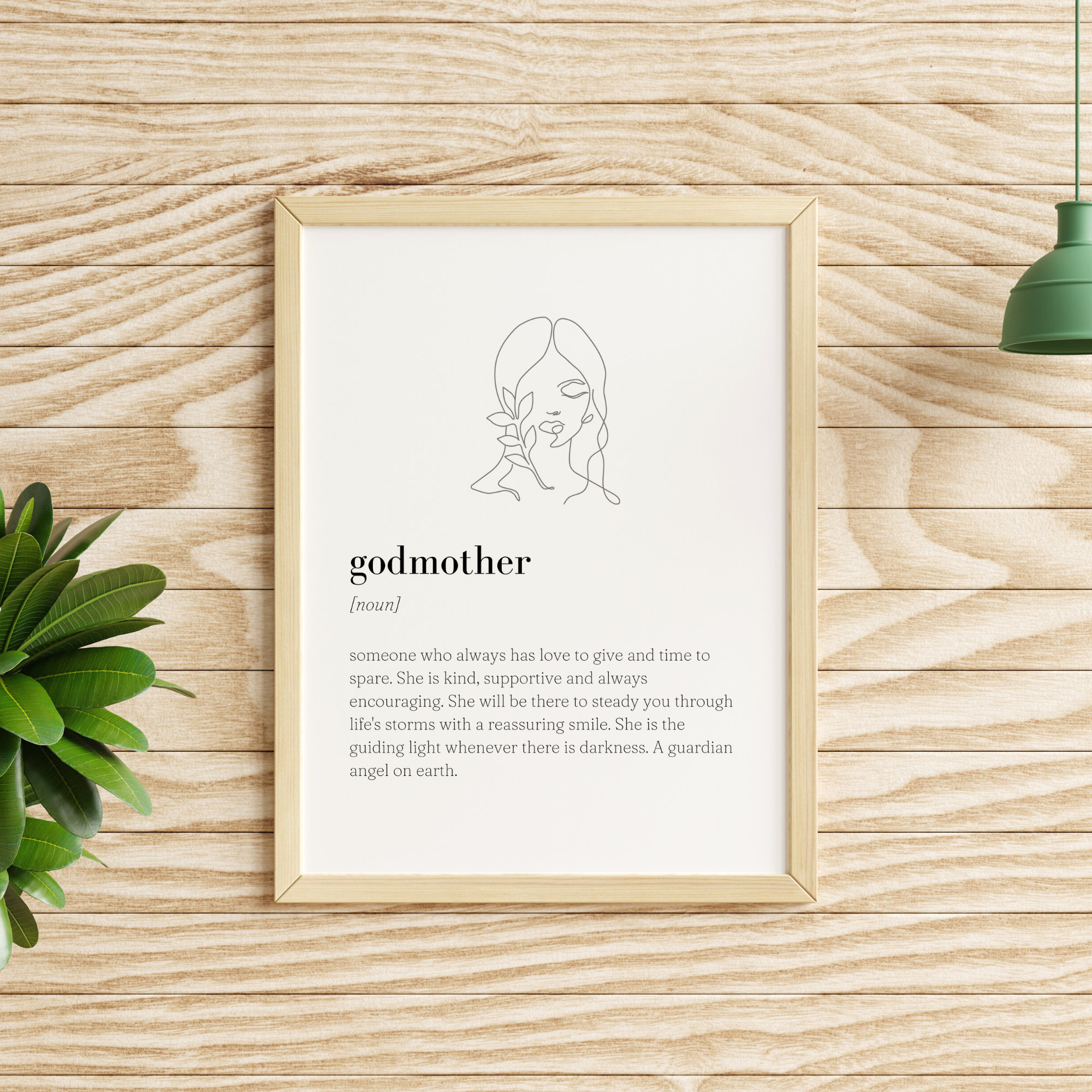 Godmother Definition Print, Instant Download, Minimalist Print