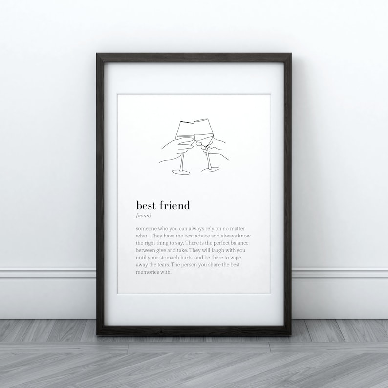 Best Friend Definition Print, Printable Art, Instant Download, Quote