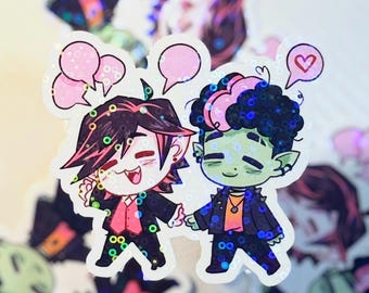 Valentine & Spelldon Holographic Sticker - Monster Ship Character Sticker