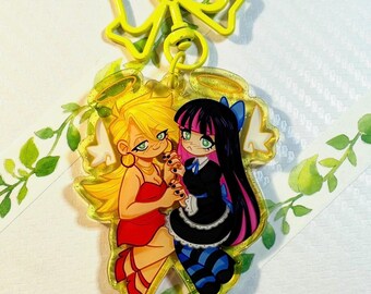 Anarchy Sisters Acrylic Keychain - Panty Stocking Angels Kawaii Anime Character Charms