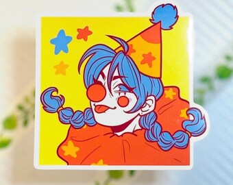 Clownin' Around Vinyl Sticker - Original Art Clown Girl Sticker Decal