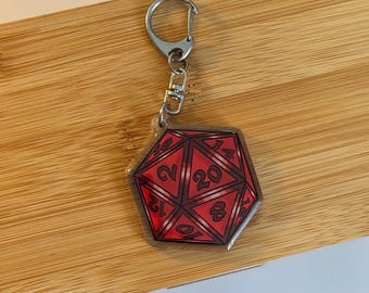 D20 Acrylic Keychain