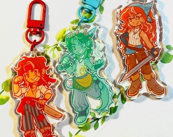 JRWI Riptide Acrylic Keychains - D&D Campaign Roleplay Character Charms