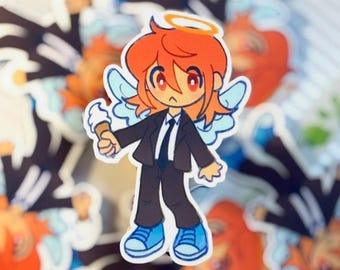 Angel Devil Ice Cream Vinyl Sticker - Chibi Anime Chainsaw Inspired Sticker