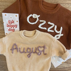 Personalized Hand Embroidered Baby Name Sweater for Babies, Toddlers & Kids image 7