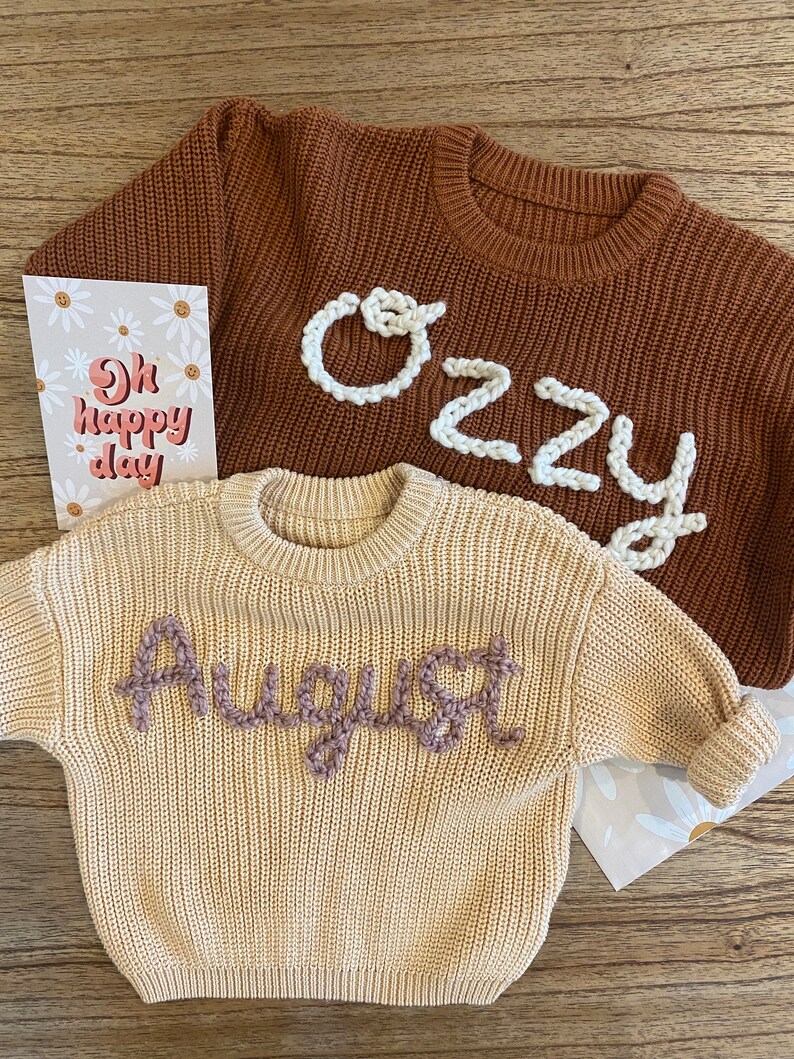 Personalized Hand Embroidered Baby Name Sweater for Babies, Toddlers & Kids image 7