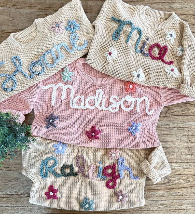 Personalized Hand Embroidered Baby Name Sweater for Babies, Toddlers & Kids image 5
