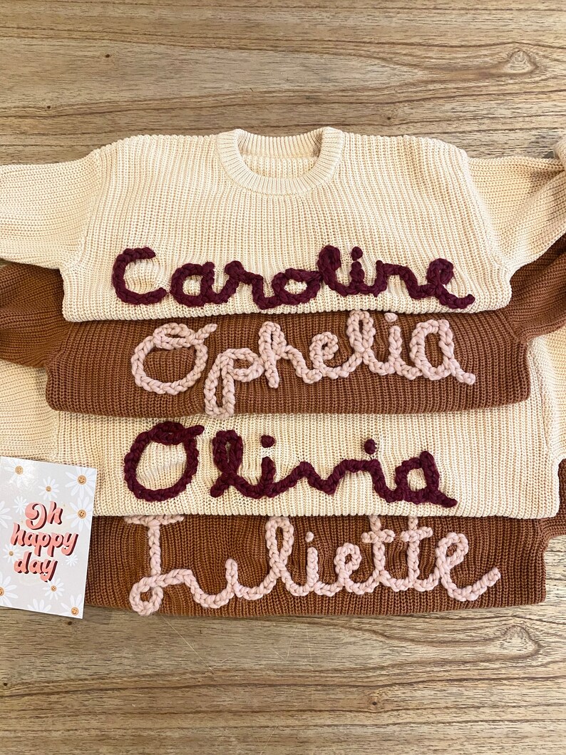 Personalized Hand Embroidered Baby Name Sweater for Babies, Toddlers & Kids image 9