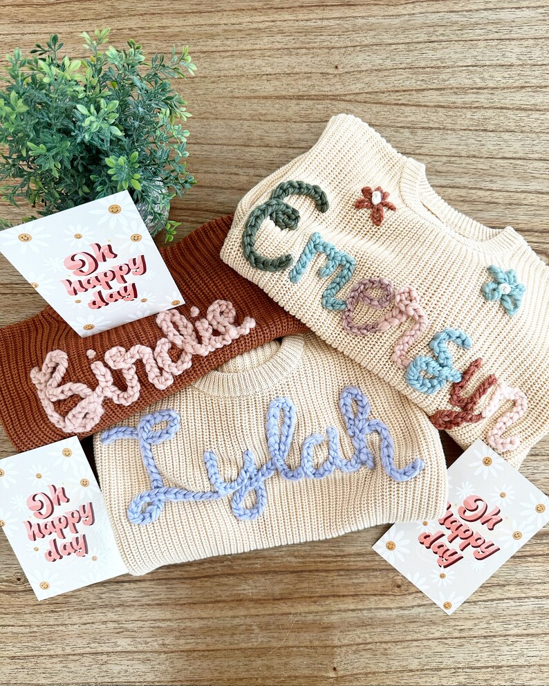 Personalized Hand Embroidered Baby Name Sweater for Babies, Toddlers & Kids image 6