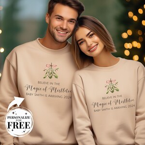 Christmas Pregnancy Announcement Shirt, Couples Baby Reveal Ideas, Couple Hoodies, Xmas Pregnant Sweatshirt, Mom Sweater, Maternity Clothes