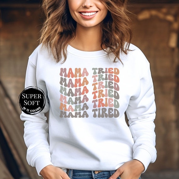 Mama Tried Sweatshirt, Funny Christmas Sweater Gift, Vintage Retro Hoodie, Mommy and Me Gifts, Mom Needs Coffee, Mamas Boobery Breastfeeding