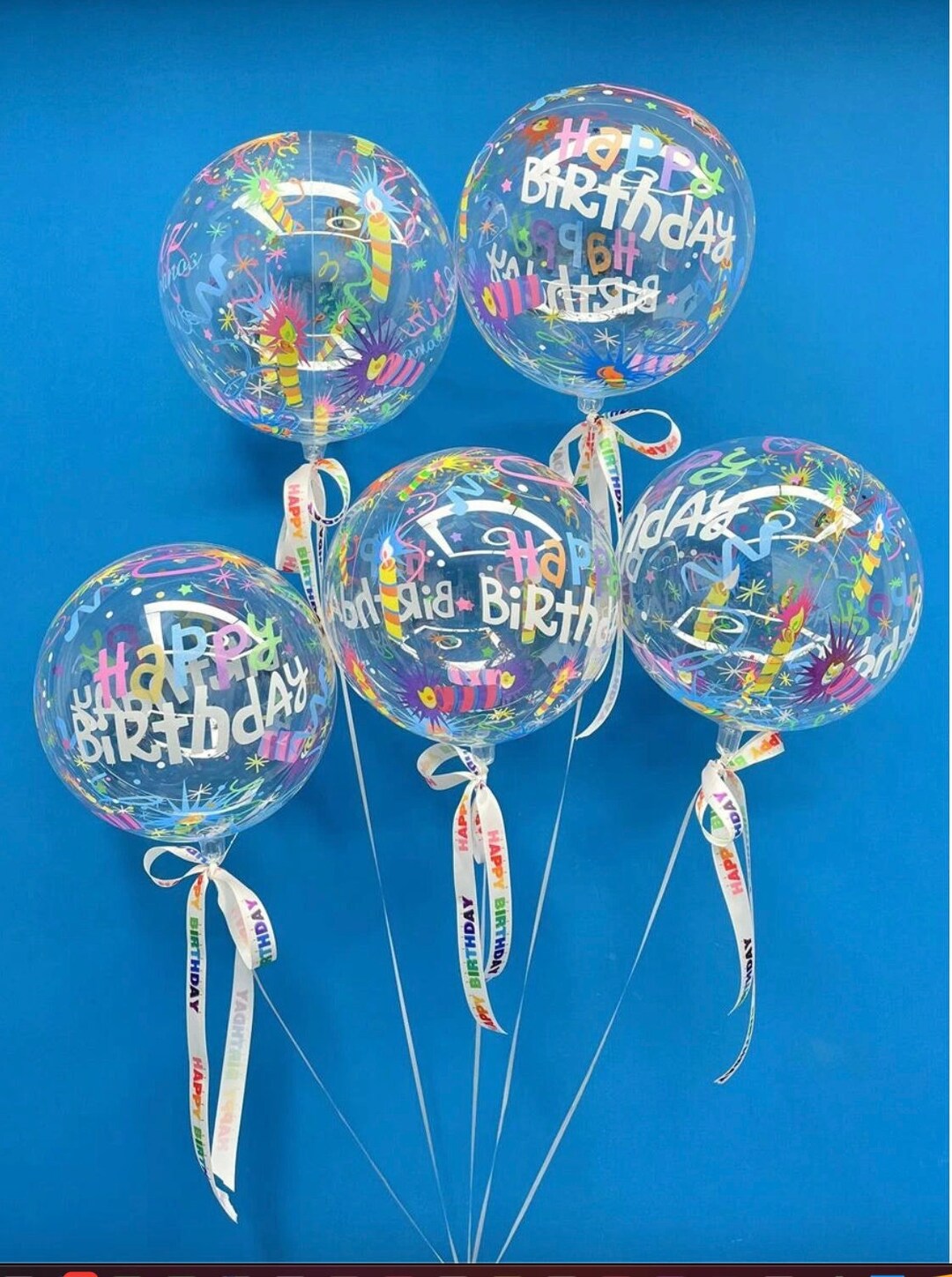 Happy Birthday Balloons Clear Etsy