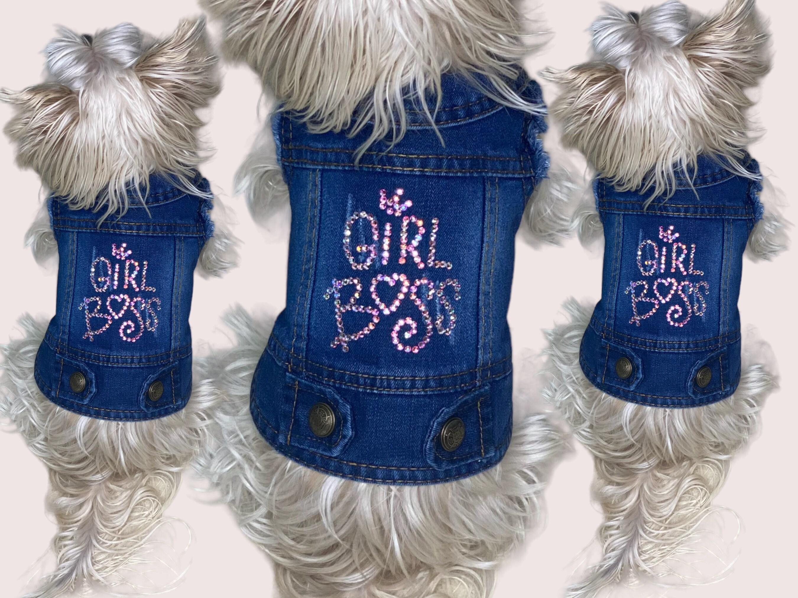 Bling Dog Clothes Denim Dog Wear Fashion Dog Clothes Dog Etsy UK