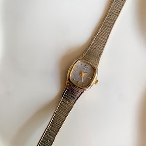Vintage Elgin Men\'s Ultra Slim Gold-Tone Watch FG245 Diamond Accent Bark Finish Vintage elgin diamond mens - Gem main image 4