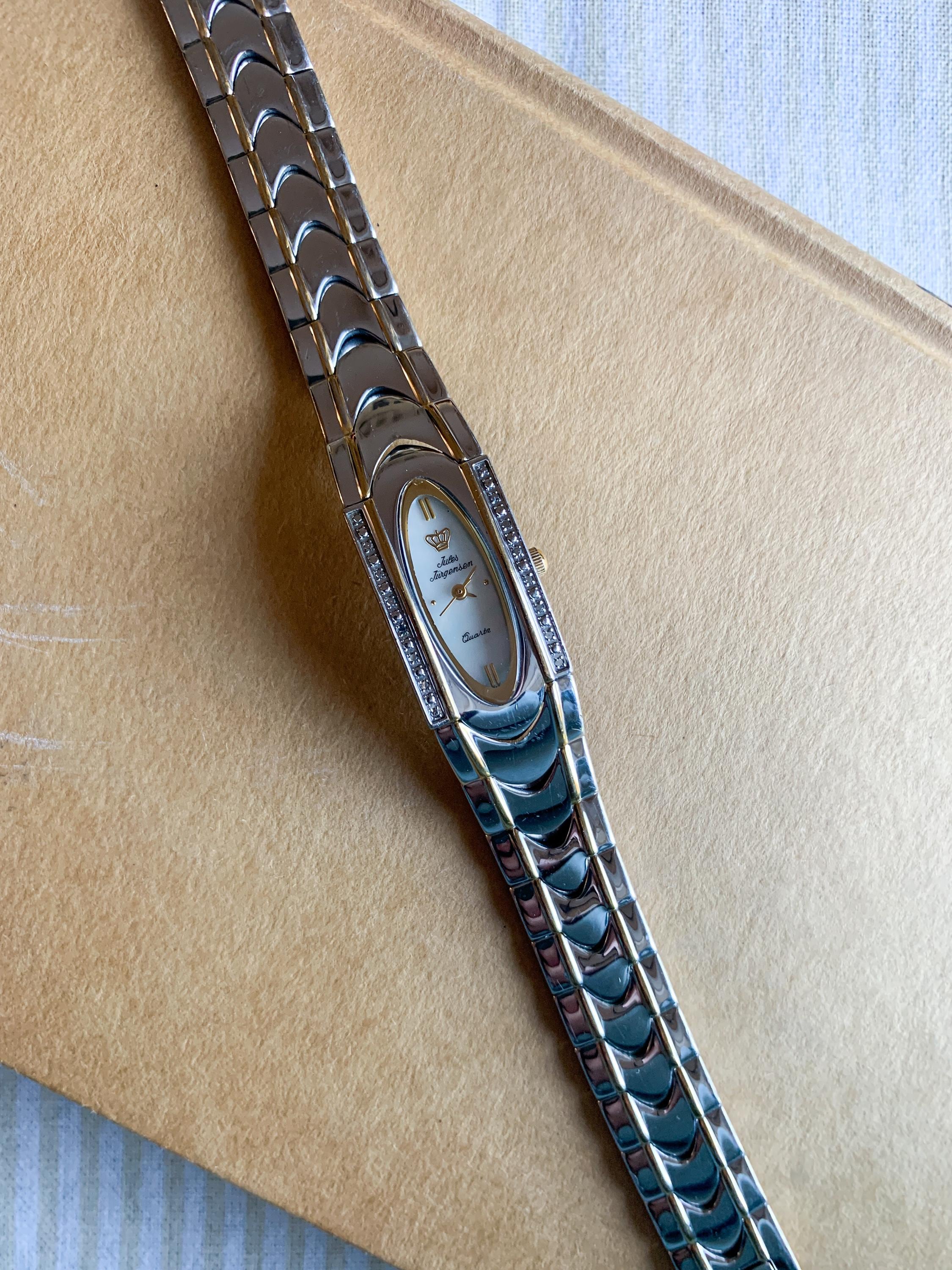 Jules Jurgensen ladies blue dial diamond to tone watch NEW BATTERY JULES JURGENSEN Women main image 2