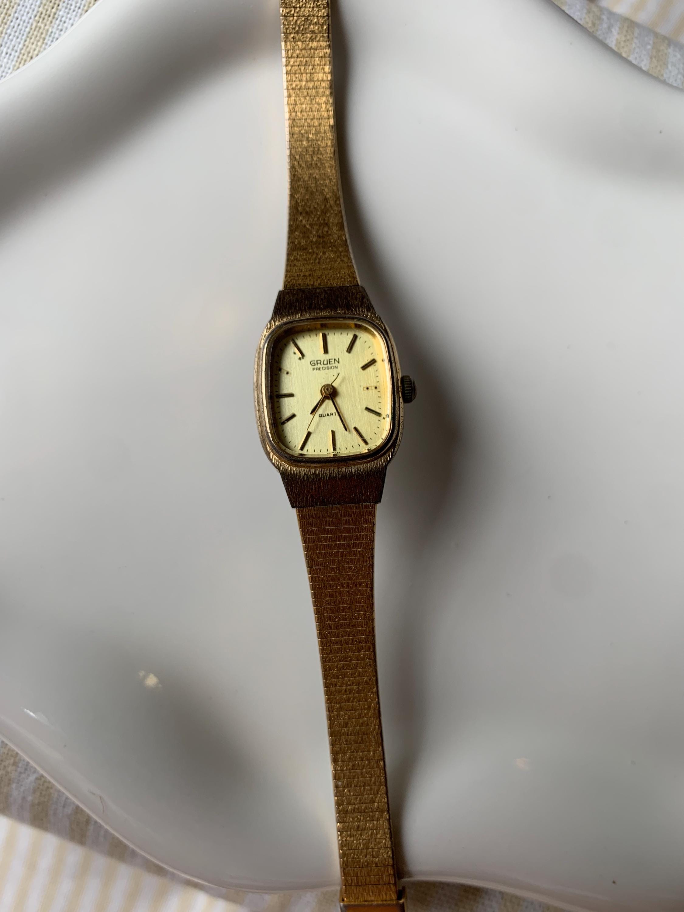 Gruen gold tone ladies watch Vintage Gruen Precision Gold-Toned Stainless | Mercari main image 4