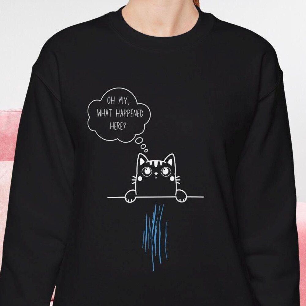 Cat Lover Gift Sweatshirt, Funny Cat Design, Holiday Gift, Girlfriend Gift, Unisex Crewneck, Cute Cat Design, Warm Holiday Sweater, Mom Gift Shop24Hs Vibe