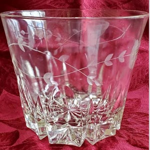 Princess House Regency Ice Bucket, Pressed Glass with Etching