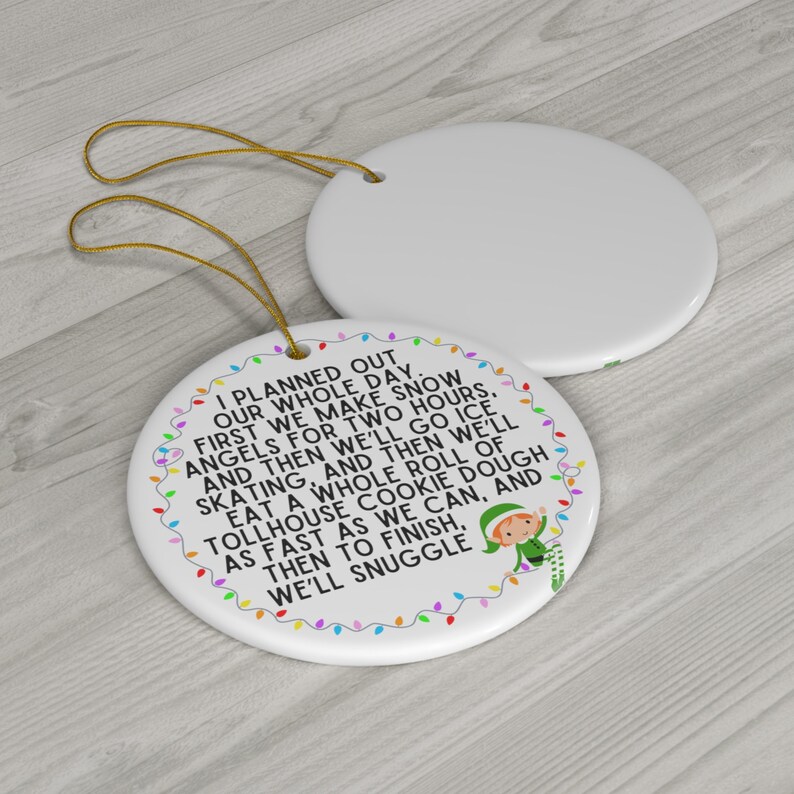Elf Quote Christmas Ornament Ceramic Ornament Christmas Etsy Australia