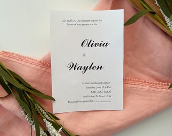 Minimalist Wedding Invitation