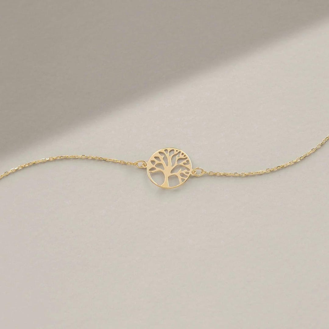 Tree of Life Bracelet 14K Gold – Graduation Gift – Family Tree Bracelet ...