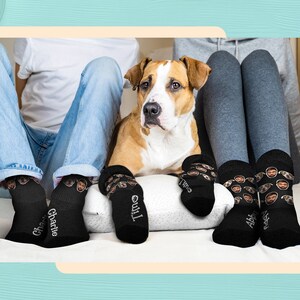 Chaussettes faciales personnalisées à partir de photo Chaussettes personnalisées chat chien avec visage Chaussettes amusantes pour hommes Chaussettes mettant n'importe quel joli visage sur le marié image 9