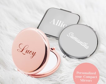 Personalized Compact Mirror for Bridesmaid Proposal and Bachelorette Party Favors - Wedding Favors and Bridesmaid Gifts