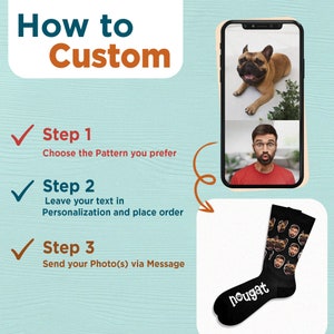 Calcetines faciales personalizados de la foto Calcetines personalizados para perros y gatos con cara Calcetines divertidos con imagen para hombre Pon cualquier cara linda en los calcetines del novio imagen 8