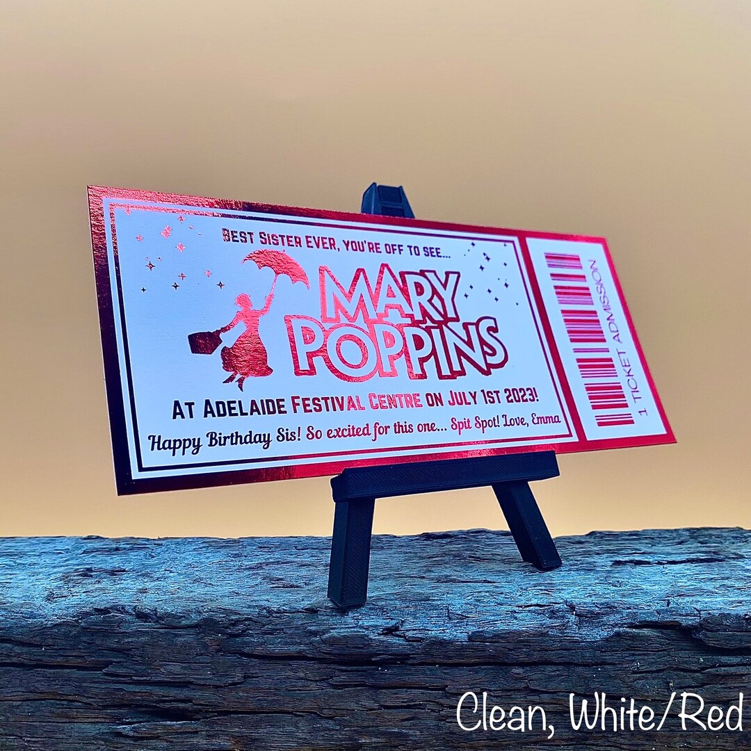 Mary Poppins Ticket Souvenir Theatre Ticket Concert Ticket - Etsy