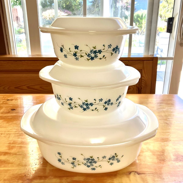 Bol Arcopal Vintage – Motif Floral – Années 1960 – Blanc