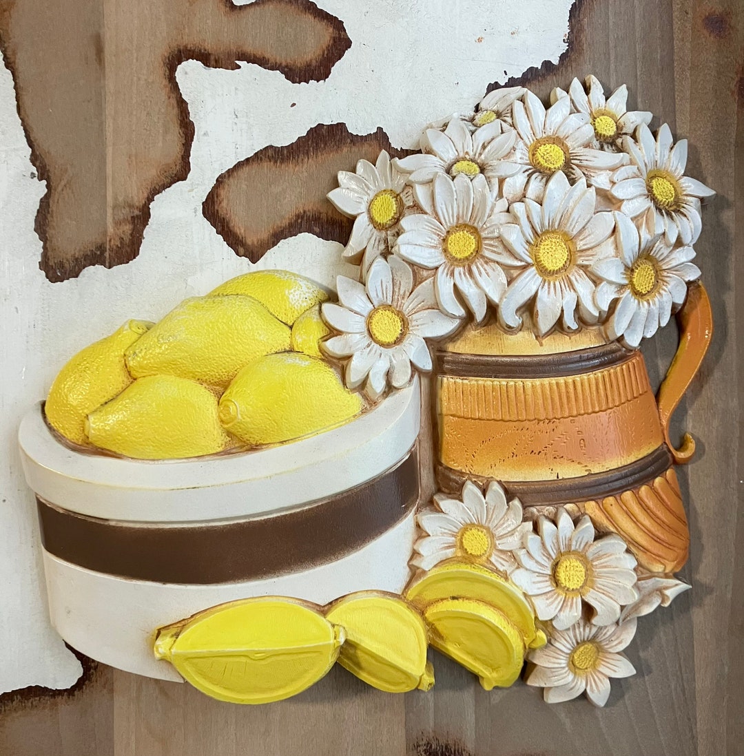 Vintage Homco Wall Decor in Daisies and Lemons From 1970s Etsy