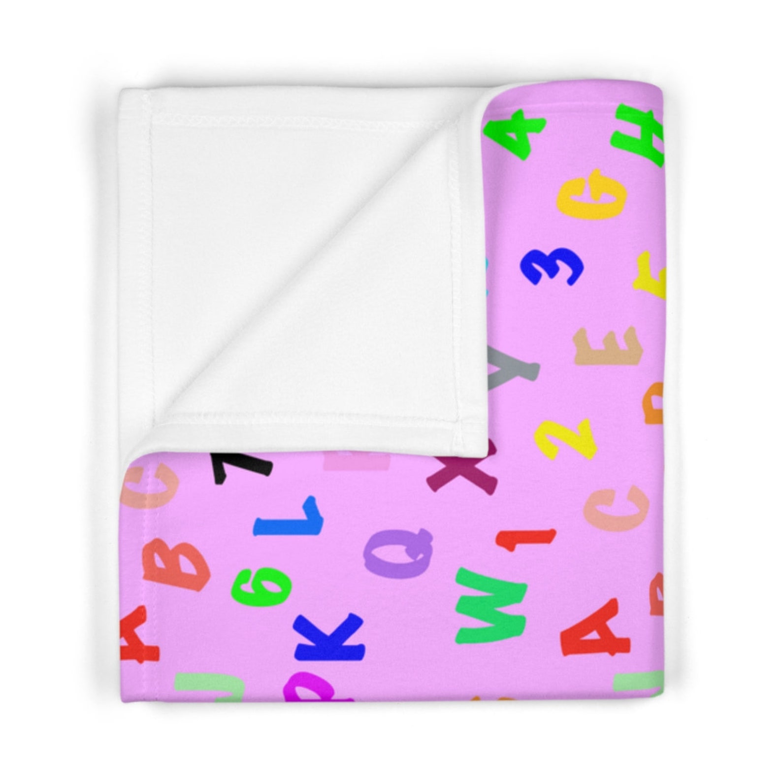 ABC Alphabet Soft Fleece Baby Blanket in Pink Etsy