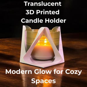 3D Printed Candle Holder – Translucent Glow – Modern Layered Design – 5 in Diameter – Home Decor Gift