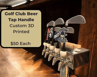 Tirador de cerveza con forma de palo de golf: tirador personalizado impreso en 3D con agarre de pelota de golf: un regalo único para golfistas y bares deportivos.