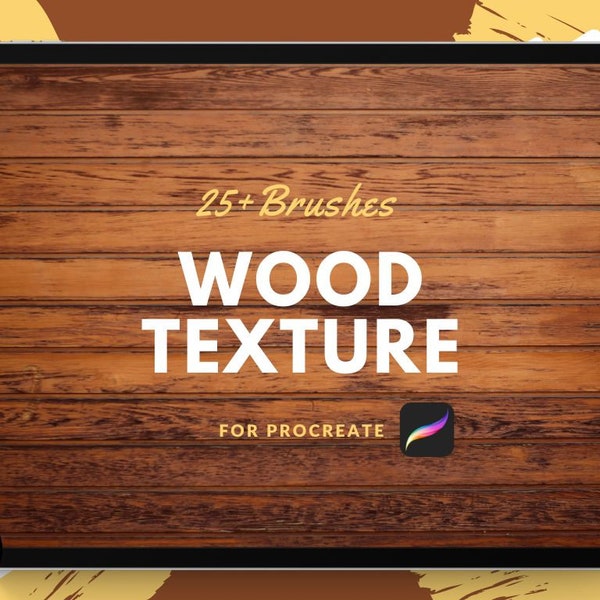 Kit set di pennelli per texture in legno per procreare / 30 set di pennelli per procreare / pennelli senza giunture / texture in legno / pennello per procreare sfuso