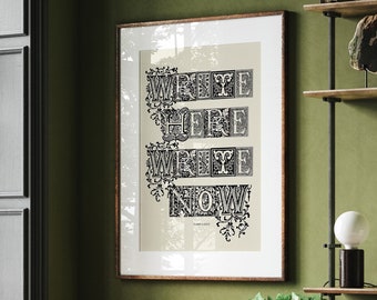 Writers Inspo Wall Art Quote, auteur motivatie afdrukbaar cadeau, inspirerende quote schrijver, instant download quote schrijvers Office afdrukbare