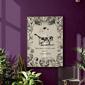 Cat Wall Art Digital Print, Cute Cats Home Decor Gift, Housewarming Cat Mom Gift, Cat Lovers Quote Art Printable Freud, Cat Art Original