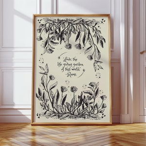 Quote Rumi Wall Art, islamitische muurkunst, leesgrage geschenken Rumi, poster filosofie, decor Perzische poëzie Rumi, liefdesgedicht, digitale download