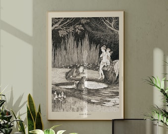 Vintage Fairy Art, Flower Fairy Print, Ida Outhwaite Illustration Wall Art Altered, Fairytale Vintage Poster, Girls Room Wall Decor, Nursery