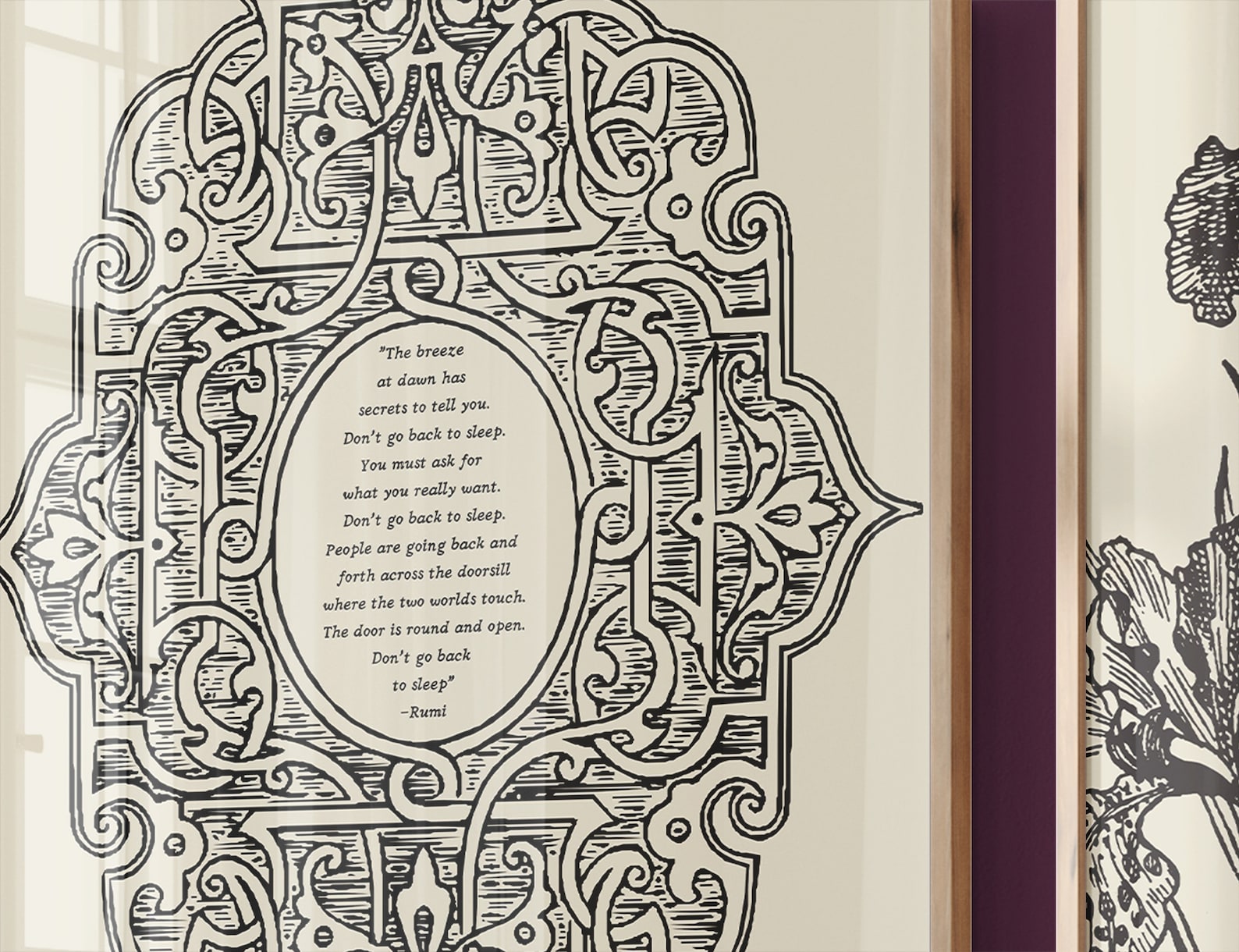 Printing Rumi Rumi Wall Art Islamic Black Beige Print, Rumi Quotes Wall Art Digital ...