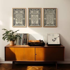 3 posters featuring quotes by the Stoics like Marcus Aurelius, Seneca, Epictitus in black and beige. Set of 3 digital downloads, instant print