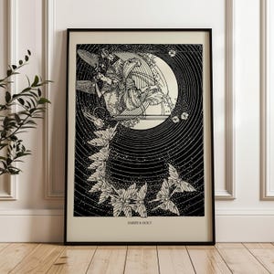 May include: Black and white illustration of a winged figure flying through a ring of stars and butterflies. The text "DARBY & HOLT" is at the bottom of the image.