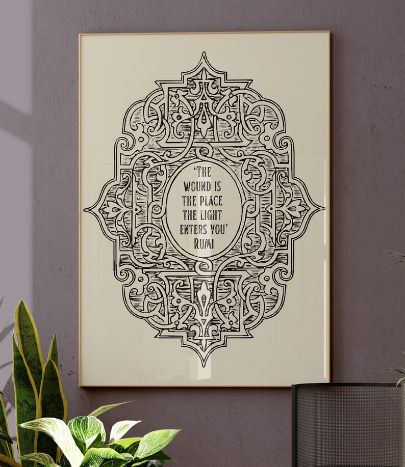 Designes By Rumi Rumi Art Bundle Set 8 X Prints + BONUS, Rumi Wall Art Quotes, Sufi ...
