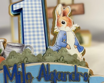 Peter Rabbit Cake Topper, Easter Cake Topper, Bunny Cake Topper, Boy Peter Rabbit, Peter Rabbit First Birthday