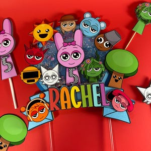Sprunki Cake Topper | Sprunki Birthday Decoration | Sprunki TV | Sprunki Party | Sprunki Game | Sprunki Toy |Sprunki Girls | Sprunki Pinki