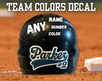 Custom Baseball Helmet Decal - Team colors, Team name, Numbers