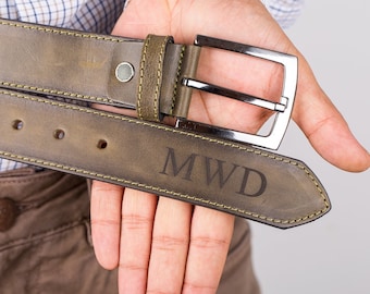Personalized Secret Message Belt for Him, Custom Leather Belt for Men, Personalized Gift for Husband, 1-year Anniversary Gift for Boyfriend