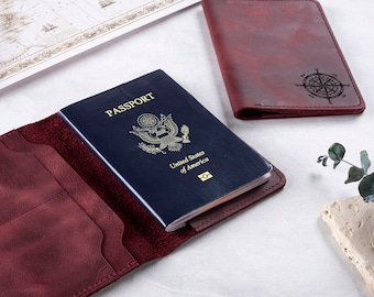 Personalized Passport Holder, Custom Passport Cover Leather, Leather Passport Wallet, Leather Passport Case, Fathers Day Gifts for Her