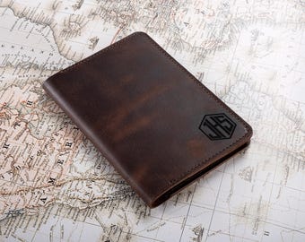 Personalized Leather Passport Holder, Custom Engraved Passport Cover, Travel Wallet, Honeymoon Gift, Wedding Gift, Family Passport Cover